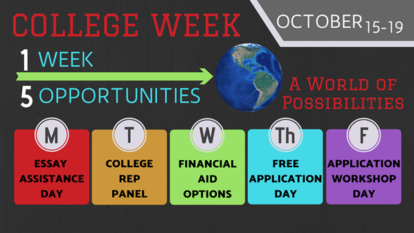 College Week is Oct 15 through 19 2018